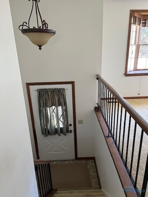 view of stairway