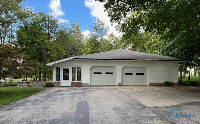 view of garage