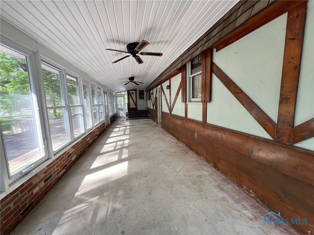 view of unfurnished sunroom