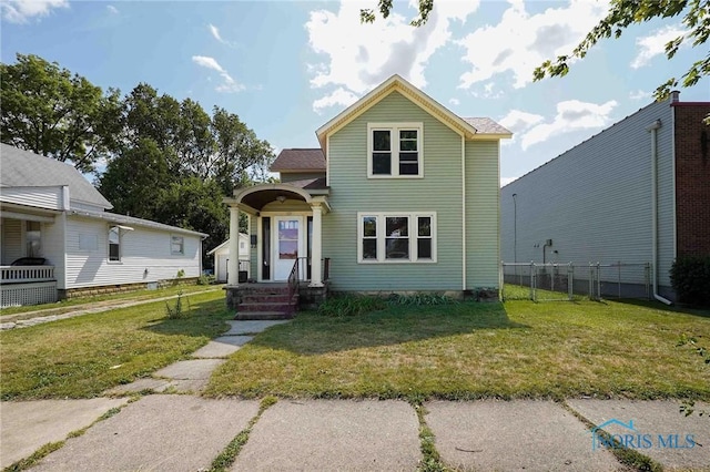 view of front property with a front lawn