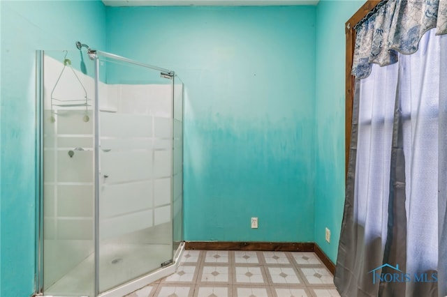 bathroom featuring walk in shower