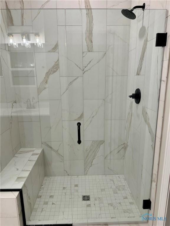 bathroom featuring walk in shower