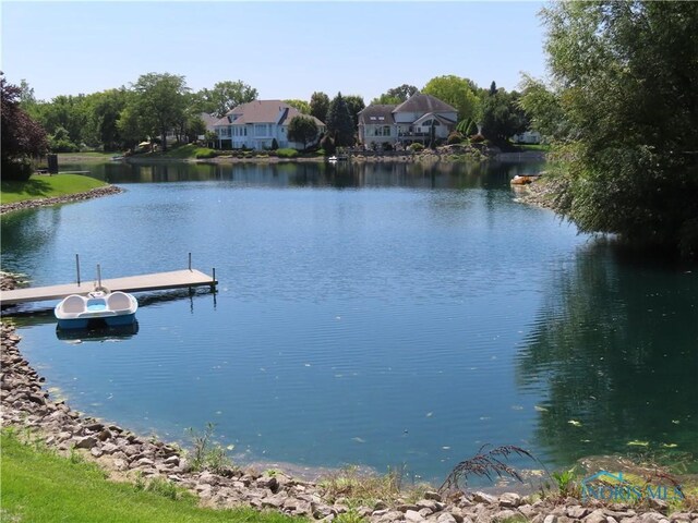 view of water feature featuring a dock