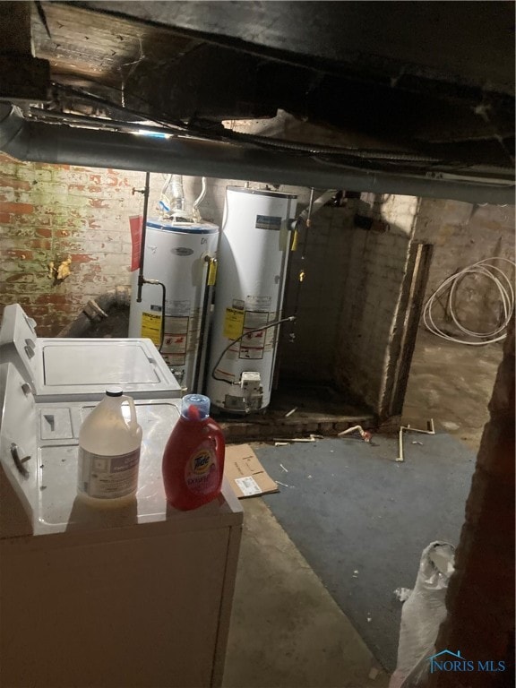 basement with gas water heater