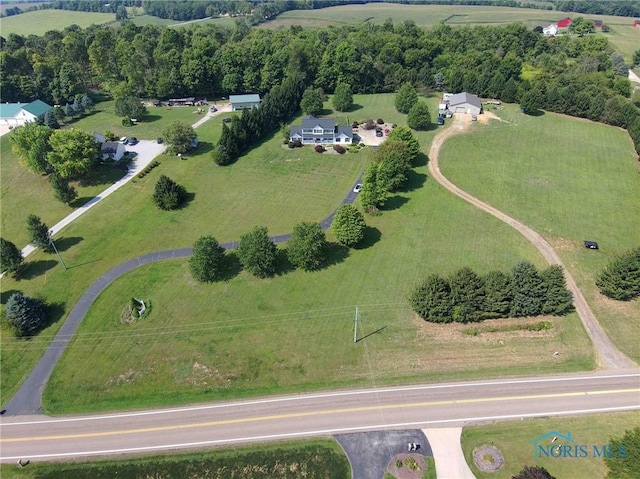 drone / aerial view featuring a rural view