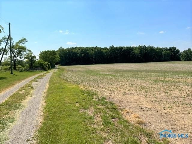 view of street with a rural view