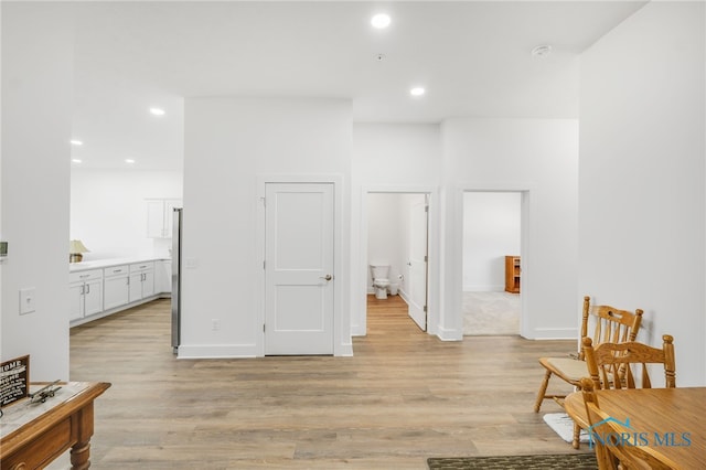 interior space featuring light wood-type flooring