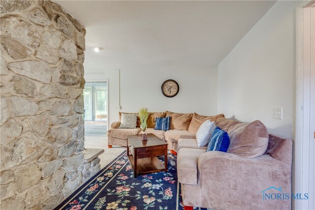 living room featuring carpet floors