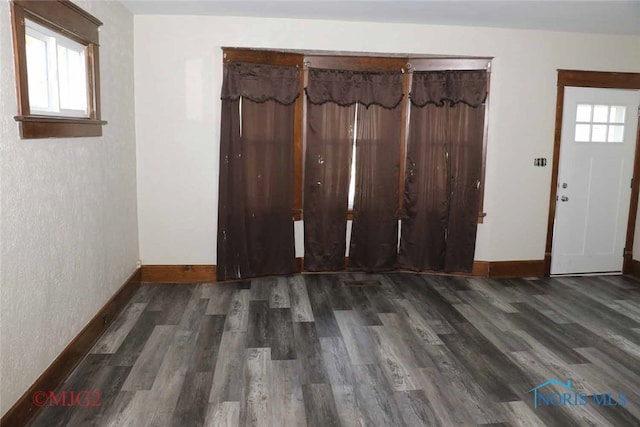 foyer with dark wood-type flooring