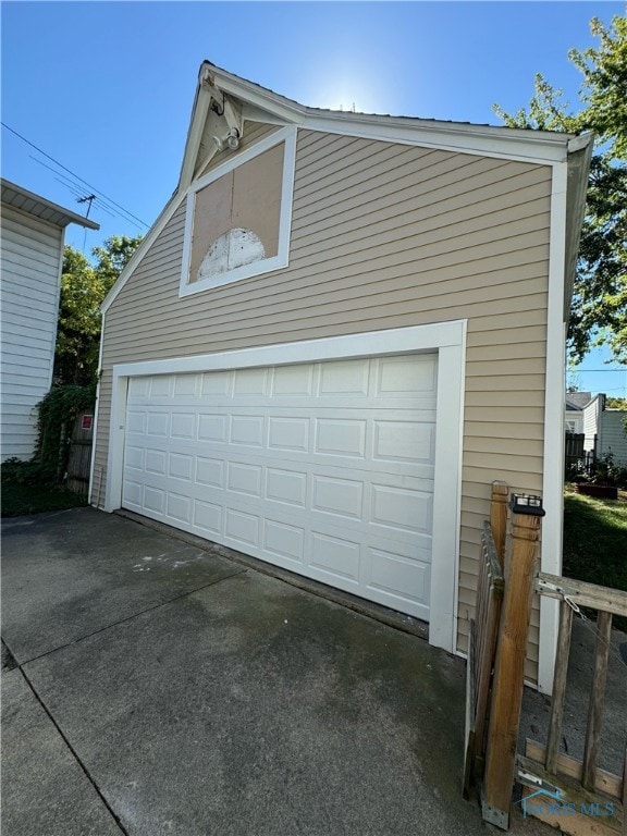 view of garage