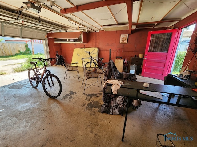 view of garage