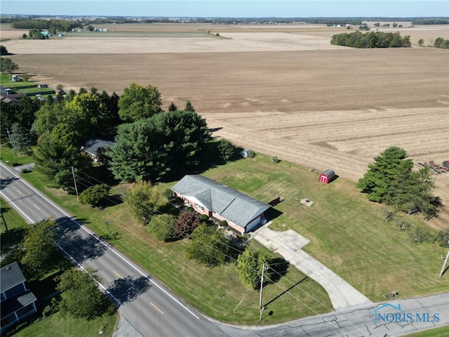 aerial view featuring a rural view