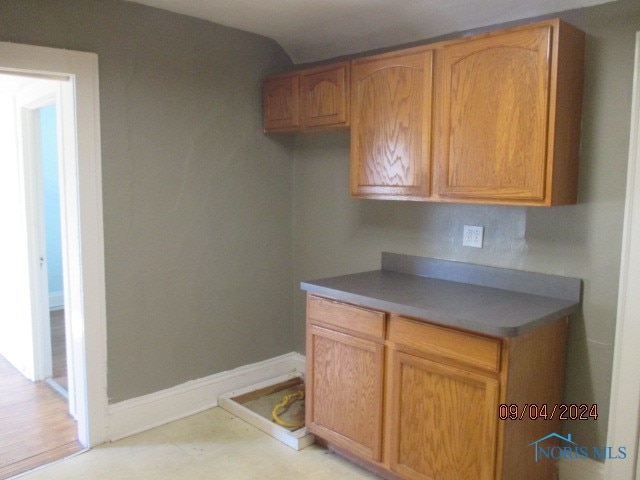 kitchen featuring light wood-type flooring