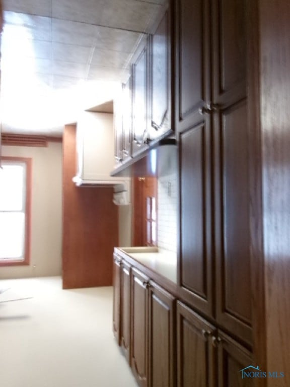 kitchen featuring carpet