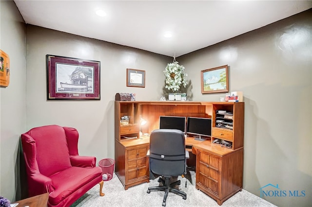 office area featuring carpet floors