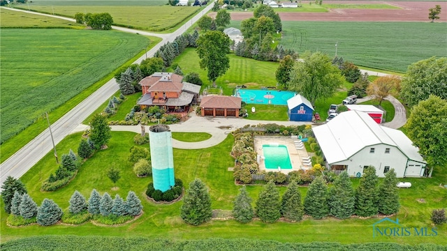 bird's eye view featuring a rural view