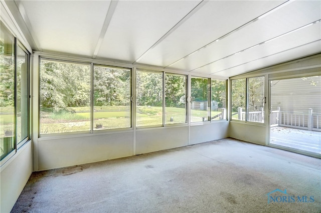 view of unfurnished sunroom