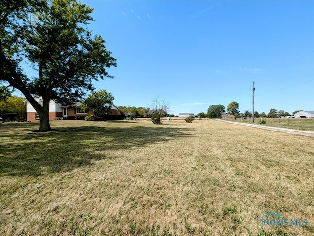 view of yard with a rural view