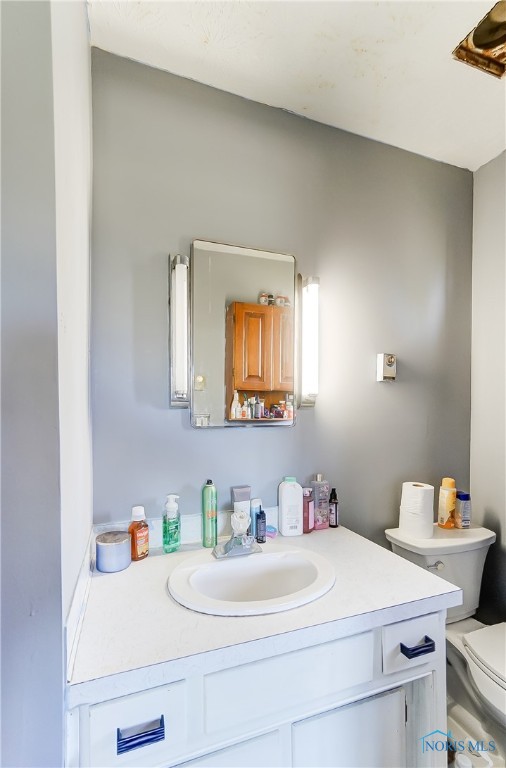 bathroom with toilet and vanity