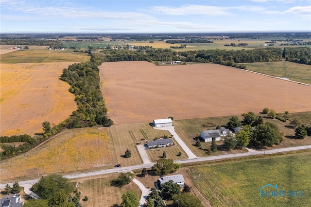 aerial view featuring a rural view