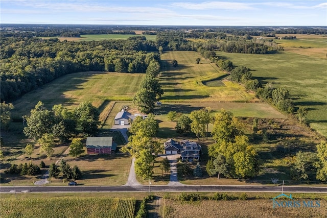 drone / aerial view with a rural view