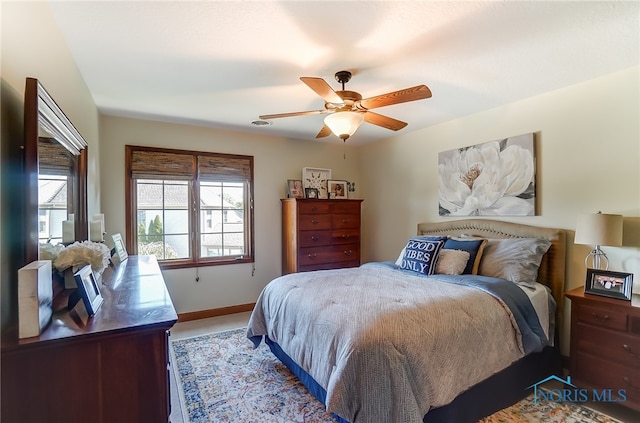 bedroom with ceiling fan