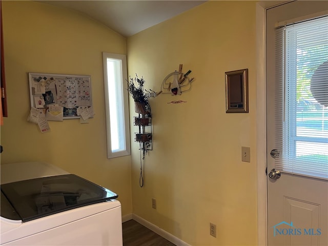 washroom featuring dark hardwood / wood-style floors