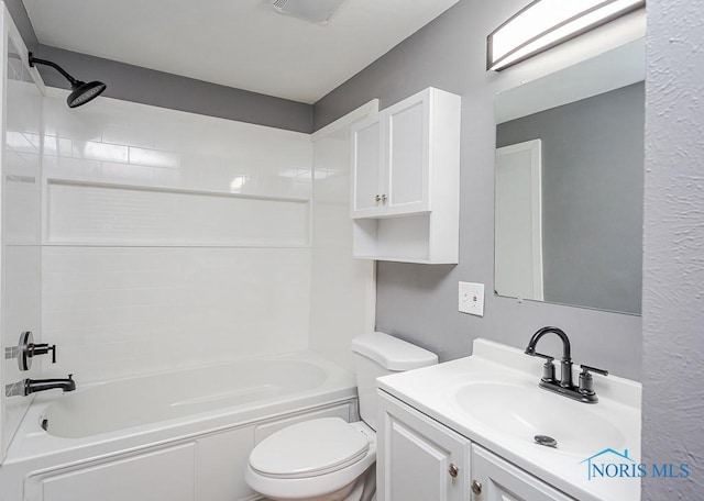 837 Burke Glen Rd, Toledo, OH 43607 - bathroom with washtub / shower combination, toilet, and vanity