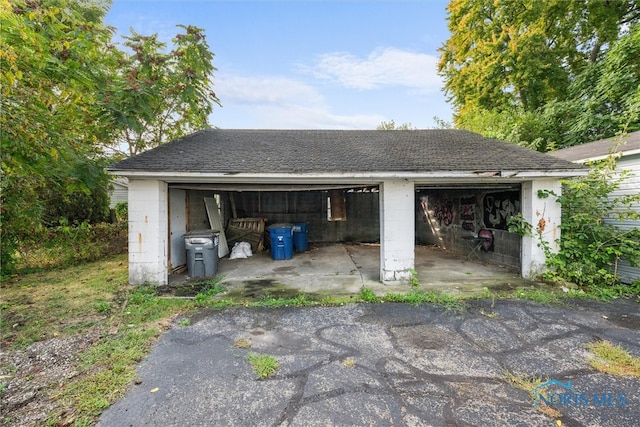 view of garage