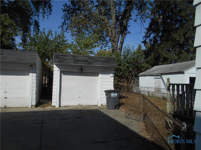 view of garage