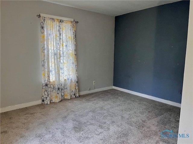 spare room featuring plenty of natural light and carpet