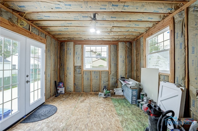 misc room featuring french doors and a wealth of natural light