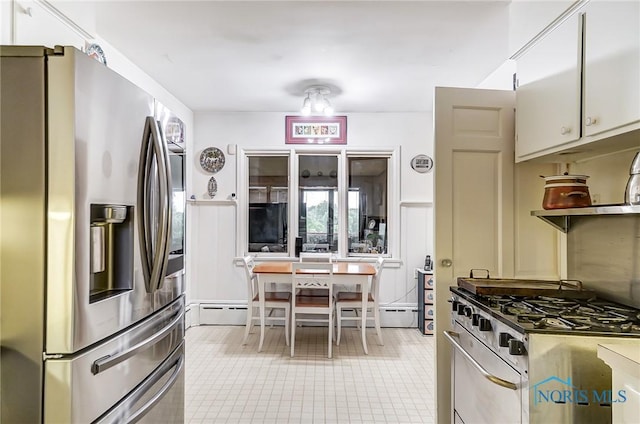 kitchen with white cabinets and stainless steel appliances