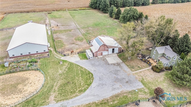 bird's eye view with a rural view