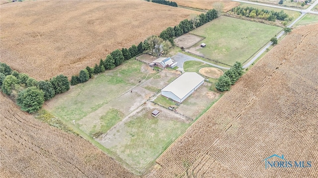 aerial view featuring a rural view