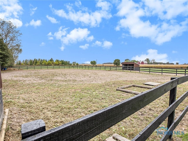 view of yard featuring a rural view