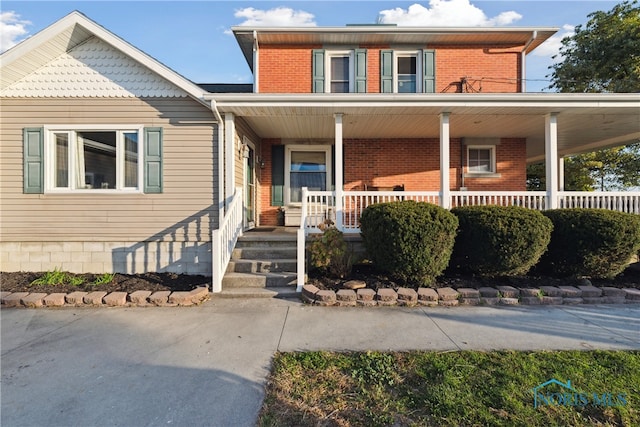 view of front of home with a porch