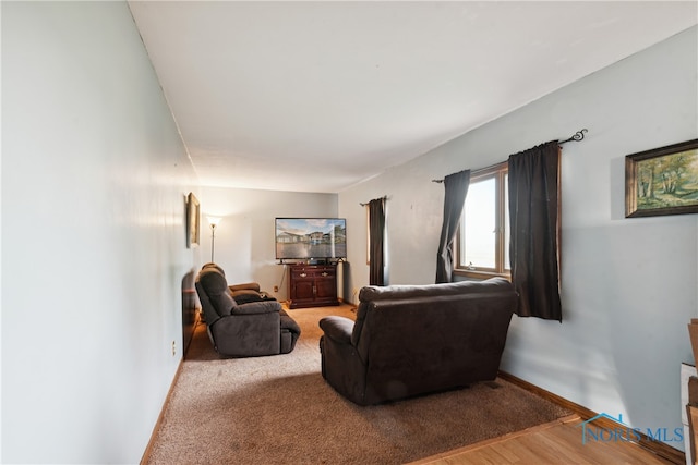 living room featuring hardwood / wood-style flooring