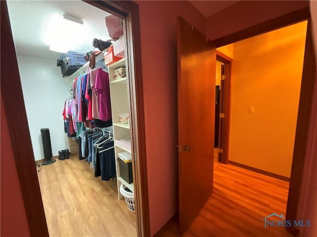 corridor featuring light hardwood / wood-style floors