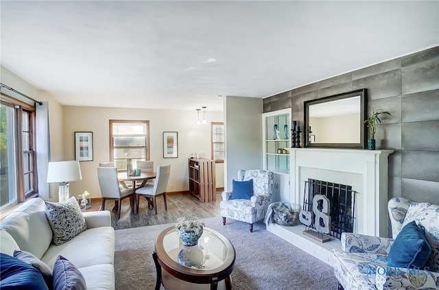 living room featuring hardwood / wood-style floors