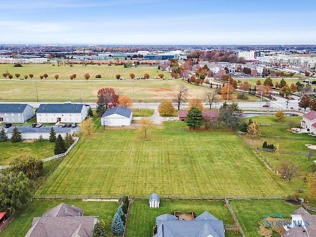 drone / aerial view featuring a rural view