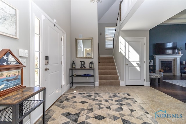 entryway with wood-type flooring