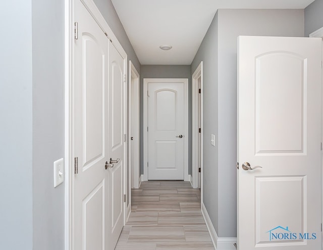 hall featuring light hardwood / wood-style floors