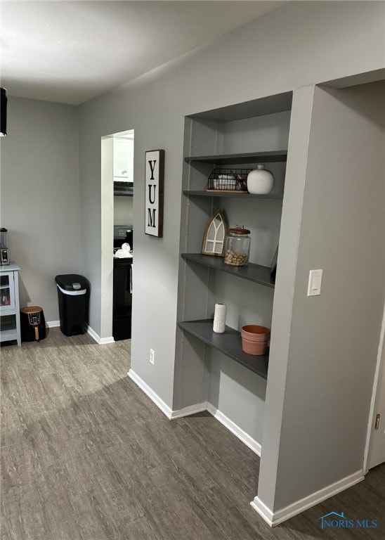 interior space featuring dark wood-type flooring