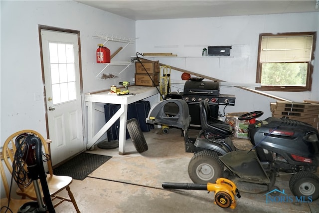 interior space featuring concrete floors and a wealth of natural light