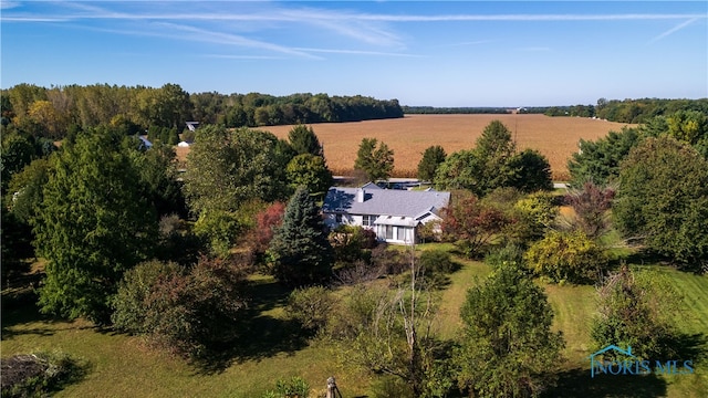 aerial view featuring a rural view