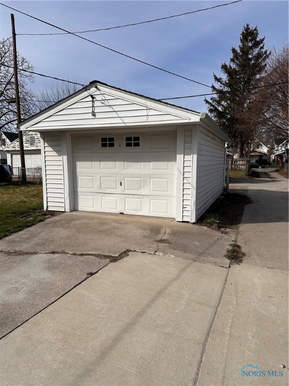 view of garage