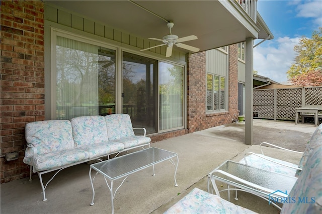 view of patio / terrace with ceiling fan