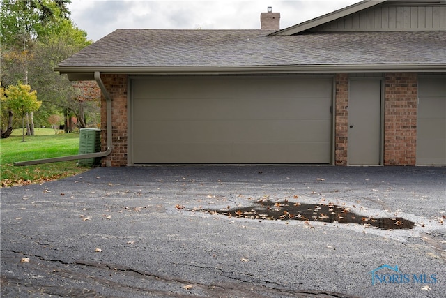 garage with central air condition unit