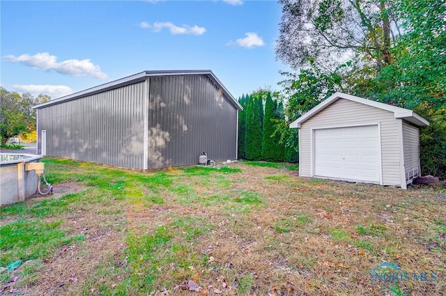 exterior space with a garage